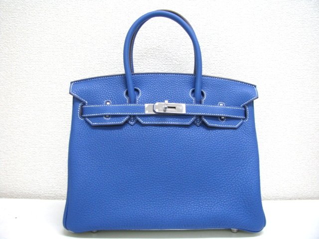 エルメス バーキン30 エクラトリヨンクレマンス-ミコノス×ブラン(ホワイト)